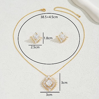 Luxury Micro-Inlaid Zircon Jewelry Set for Wedding Party Banquet.