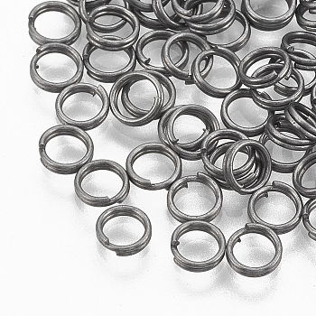 Iron Split Rings, Double Loops Jump Rings, Cadmium Free & Lead Free, Raw(Unplated), 6x1.4mm, about 4.5mm Inner Diameter, about 7000pcs/1000g