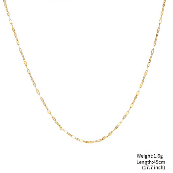Gold Plated Stainless Steel  Dapped Chain Necklace 