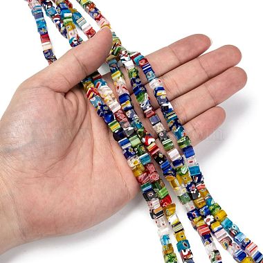 Cube Handmade Millefiori Glass Beads(LK-R004-70)-4