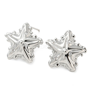 Platinum Star Brass Stud Earring Findings