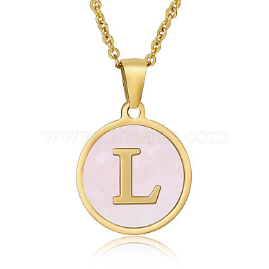 Pink Letter L Shell Necklaces