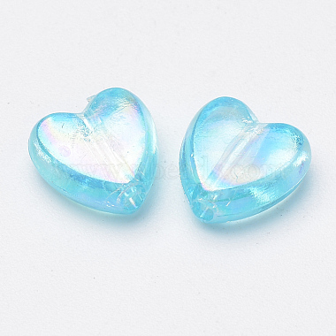 9mm SkyBlue Heart Acrylic Beads