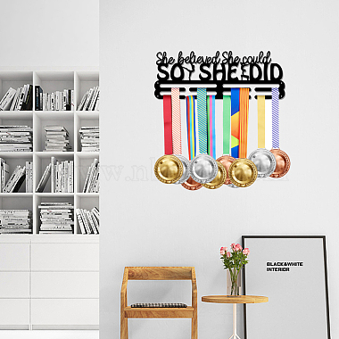 Support mural d'affichage de support de cintre de médaille de fer de thème sportif(ODIS-WH0021-403)-6