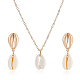 Nnatural Shell Dangle Stud Earrings & Pendant Necklace(SJEW-AN0001-11)-1