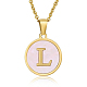 Natural Shell Initial Letter Pendant Necklace(LE4192-13)-1