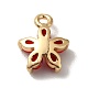 Brass Cubic Zirconia Flower Charms(KK-O141-01G-07)-2