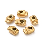 304 Stainless Steel Beads, Clasp, Ion Plating(IP), Real 18K Gold Plated, 8x5x4mm, Hole: 2.4mm(STAS-D204-09G)