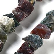 Raw Rough Natural Indian Agate Beads Strands, Nuggets, 9~17x7~16x8~14mm, Hole: 0.9mm, about 21~25pcs/strand, 7.09''~7.87''(18~20cm)(G-P528-A09-01)