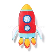 Rocket Acrylic Safety Brooch, Universe Space Lapel Pin for Backpack Clothes, Red, 47x31x2mm(JEWB-D009-16P)