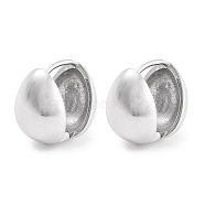 304 Stainless Steel Teardrop Huggie Hoop Earrings for Women, with 316 Stainless Steel Pins, Stainless Steel Color, 15x11.8x16mm(EJEW-C096-09P)