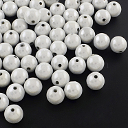 Spray Painted Acrylic Beads, Miracle Beads, Round, Bead in Bead, Silver, 20mm, Hole: 3mm, about 124pcs/500g(MACR-Q154-20mm-001)