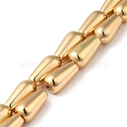 Electroplated Synthetic Magnetic Hematite Beads Strands, Teardrop, Light Gold Plated, 15x9mm, Hole: 1.2mm, about 25pcs/strand, 15.75''(40cm)(G-Q1009-F02-01LG)