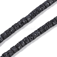 Frosted Natural Lava Rock Beads Strands, Column, 3x2mm, Hole: 1mm, about 266pcs/strand, 15.94''(40.5cm)(G-E618-02A)