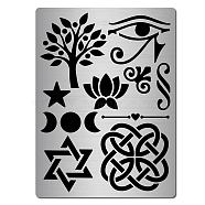 Custom Stainless Steel Cutting Dies Stencils, for DIY Scrapbooking/Photo Album, Decorative Embossing, Matte Platinum Color, Nordic Pagan Pattern, 19x14cm(DIY-WH0289-007)