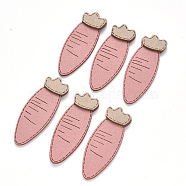 Faux Suede Patches, Costume Ornament Accessories, for Magic Tape Hair Clip Making, Carrot, Pink, 49x17.5x3mm(X-FIND-R075-20)