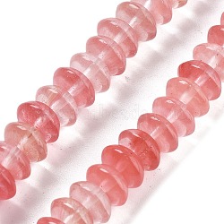 Cherry Quartz Glass Beads Strands, Saucer Beads, 10x5mm, Hole: 0.7mm, about 40pcs/strand, 8.19''~8.54''(20.8~21.7cm)(G-P559-A12-02)