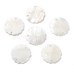 Natural Freshwater Shell Pendants, Round Charms, Antique White, 20.5x21x1.5mm, Hole: 1.5mm(SHEL-D082-14A)