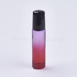 10ml Glass Gradient Color Essential Oil Empty Roller Ball Bottles, with PP Plastic Caps and Stainless Steel Roller Ball, Colorful, 8.55x2cm, Capacity: 10ml(0.34 fl. oz)(MRMJ-WH0011-B04-10ml)