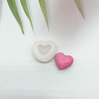 Heart DIY Candle Silicone Molds, for Valentine's Day, Resin Casting Molds, For UV Resin, Epoxy Resin Jewelry Making, White, 3x3.2x2.1cm