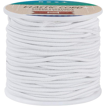 Core Spun Elastic Cord, White, 2.5mm, 35m/roll