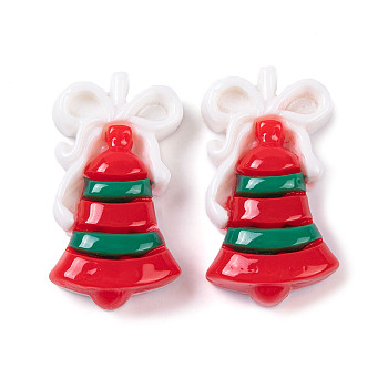 Christmas Decorations Theme Opaque Resin Decoden Cabochons, Christmas Bell, 27x15x7mm