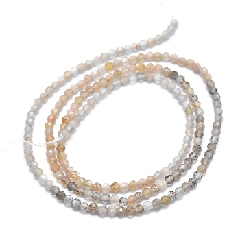 Natural Multi-Moonstone Beads Strands, Faceted, Round, 2mm, Hole: 0.5mm, about 158pcs/strand, 15.55 inch(39.5cm)
