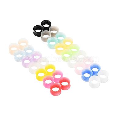32 pièces 16 couleurs silicone paillettes minces jauges d'oreille chair tunnels bouchons(FIND-YW0001-19C)-7