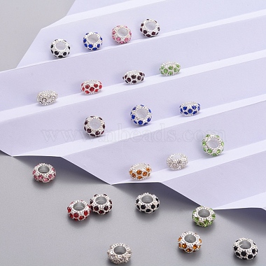 Silver Color Plated Alloy Rhinestone European Beads(CPDL-X0001-02)-5