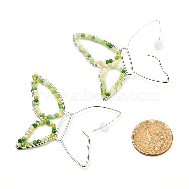 Butterfly Glass Beads Dangle Earrings for Girl Women(EJEW-JE04658-03)-5