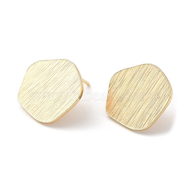 Real 18K Gold Plated Polygon Brass Stud Earring Findings