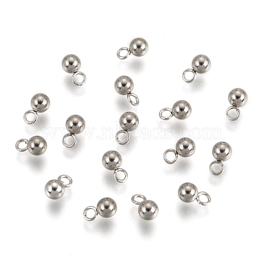 201 Stainless Steel 3D Ball Round Charms Pendants(STAS-Q171-05)-2