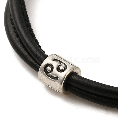 bracelets multibrins à cordon rond en cuir pu(SJEW-K002-07C)-2