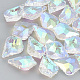 Plated Faceted Leaf Glass Beads(EGLA-S100-02)-1