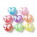 AB Color Plated Jelly Style Acrylic Beads, Two Tone, Butterfly, Mixed Color, 13.5x17.5x9.5mm, Hole: 2.8mm, about 335pcs/500g(SACR-I005-12B)