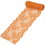 Flower Pattern Nylon & Spandex Lace Edge Trim Ribbon, for Cloth Dress Sewing Accessories, Dark Orange, 6-3/4 inch(173mm)(OCOR-WH20005-23B)