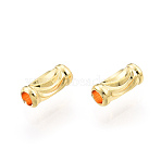 Brass Tube Beads, Nickel Free, Real 18K Gold Plated, 7x3mm, Hole: 1.8mm(KK-N259-60)