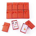 Cardboard Jewelry Set Packaging Boxes, with Sponge Inside, for Rings, Small Watches, Necklaces, Earrings, Bracelet, Rectangle, Dark Red, 7.7x4.8x2.7cm(X1-CON-TAC0008-03E)