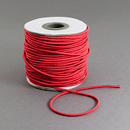 Round Elastic Cord, with Nylon Outside and Rubber Inside, Red, 2mm, about 43.74 yards(40m)/roll(EC-R001-2mm-019A)