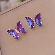 Fashionable Gradient Butterfly Earrings for Women, Stylish Stud Earrings, Golden(YE8672-2)