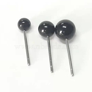 Plastic Craft Doll Eyes, Stuffed Toy Eyes, with Stainless Steel Pins, Black, 14~17x4~6mm, 100pcs/style, 3 style, 300pcs/set(DOLL-WH0001-06)