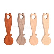 4 Colors Unfinished Wood Blank Spoon, Carving Spoons with Hole, for Wood Craft Supplies, Cat Shape, Mixed Color, 142x40x20.5mm, Hole: 18.5mm, 4pcs/set(DIY-E026-03)