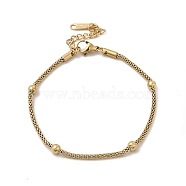 Ion Plating(IP) 304 Stainless Steel Satellite Chain Bracelet for Women, Real 14K Gold Plated, 6-7/8 inch(17.4cm)(BJEW-G667-11G)