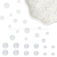 102Pcs 3 Styles Natural Selenite Beads, Round, 4~8mm, Hole: 0.8~1mm(G-AR0004-85)