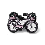 Alloy Enamel Brooch, for Men and Women, Bicycle, 21x31x1.5mm(JEWB-C023-03B-EB)