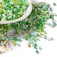 Baking Paint Glass Seed Beads, Cylinder, Lime, 2.5x2mm, Hole: 1.4mm, about 45359pcs/pound(SEED-S042-05A-10)