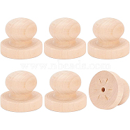 BENECREAT Wooden Stamp Handle, Column, BurlyWood, 49x40.5mm, Hole: 6mm(DIY-BC0004-52)