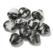 Natural Zebra Jasper Beads, Half Drilled, Heart, 15.5x15.5x8mm, Hole: 1mm(G-P531-A26-01)