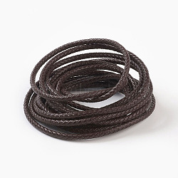 Braided Leather Cord, Leather Jewelry Cord, Jewelry DIY Making Material, Dyed, Round, Coconut Brown, 5mm, about 10.93 yards(10m)/bundle(WL-F009-B01-5mm)