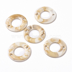 Acrylic Connector Charms, Imitation Gemstone, Ring, BurlyWood, 34x2.5mm, Hole: 3.8mm, about 290pcs/500g(OACR-C011-21)